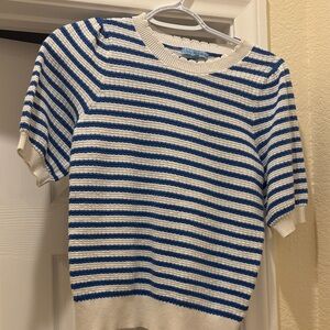 Draper James Blue and White Striped Sweater